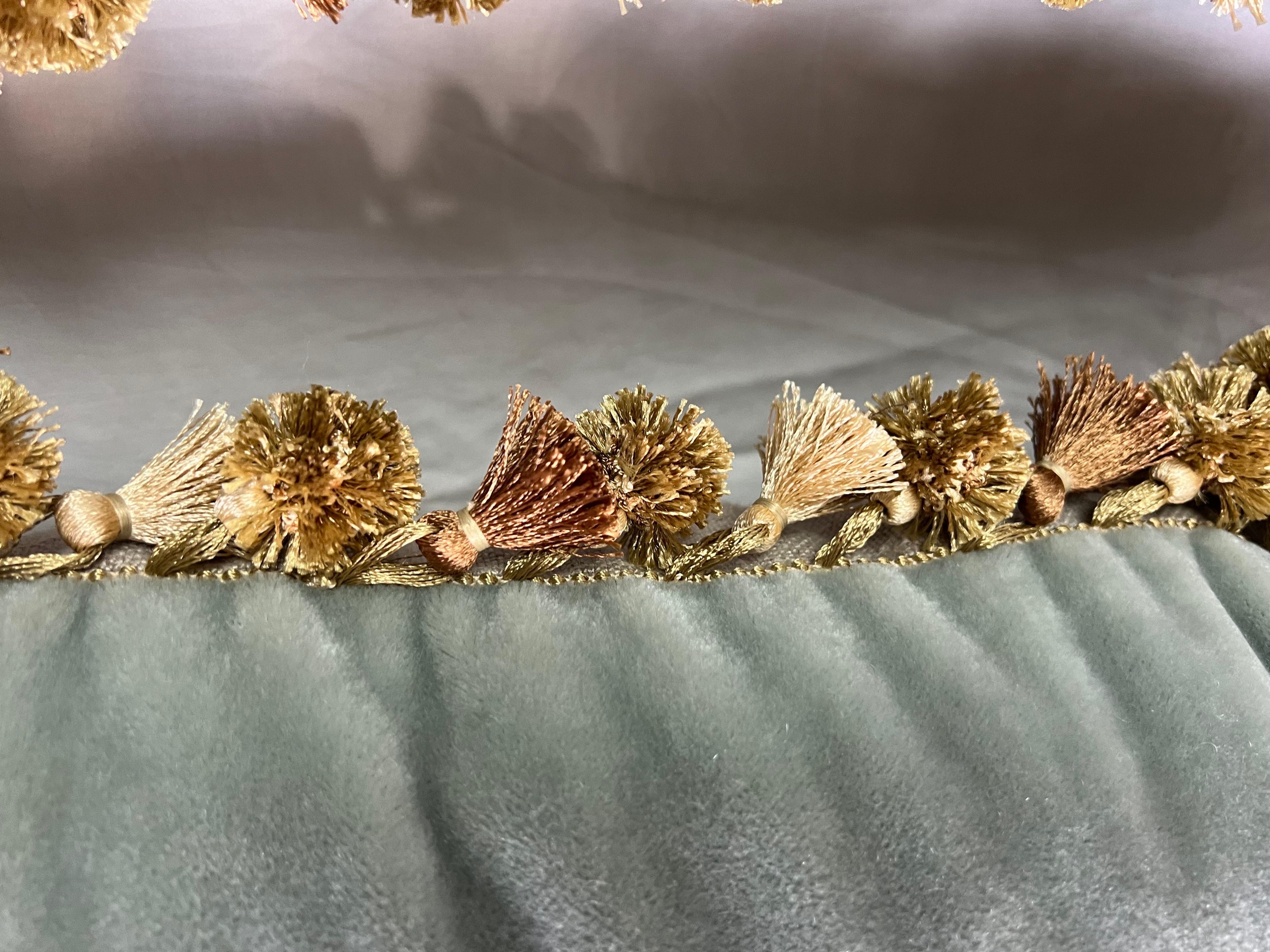 20th Century Pair of Metallic & Chenille Embroidered Mohair Pillows by Melissa Levinson For Sale