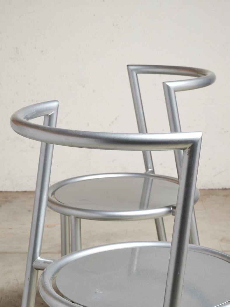 Paar Metallo-Stühle von Sergio Calatroni, Italien, 1995 im Zustand „Gut“ im Angebot in TOURS, FR