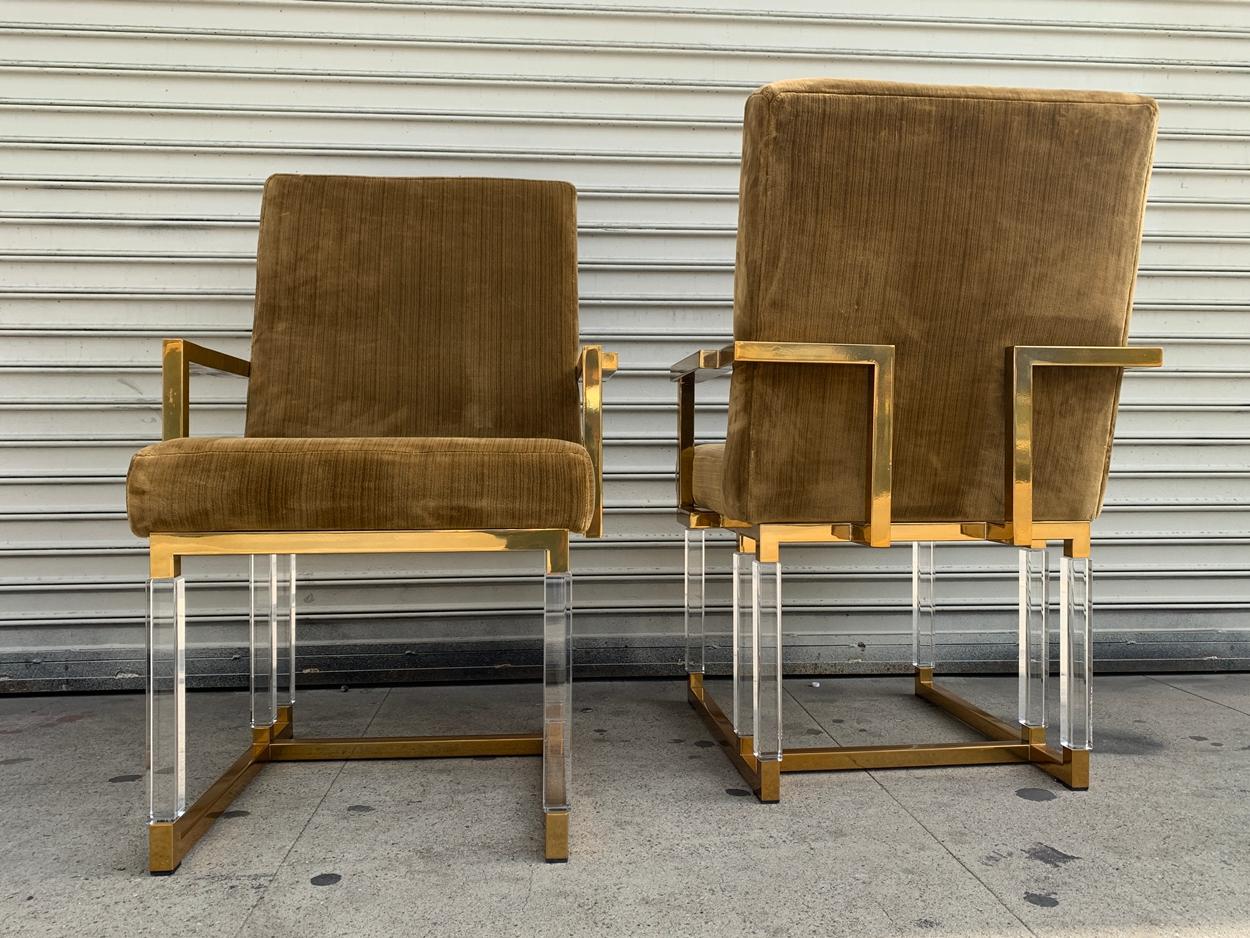 Brass Pair of Metric Armchairs by Charles Hollis Jones For Sale