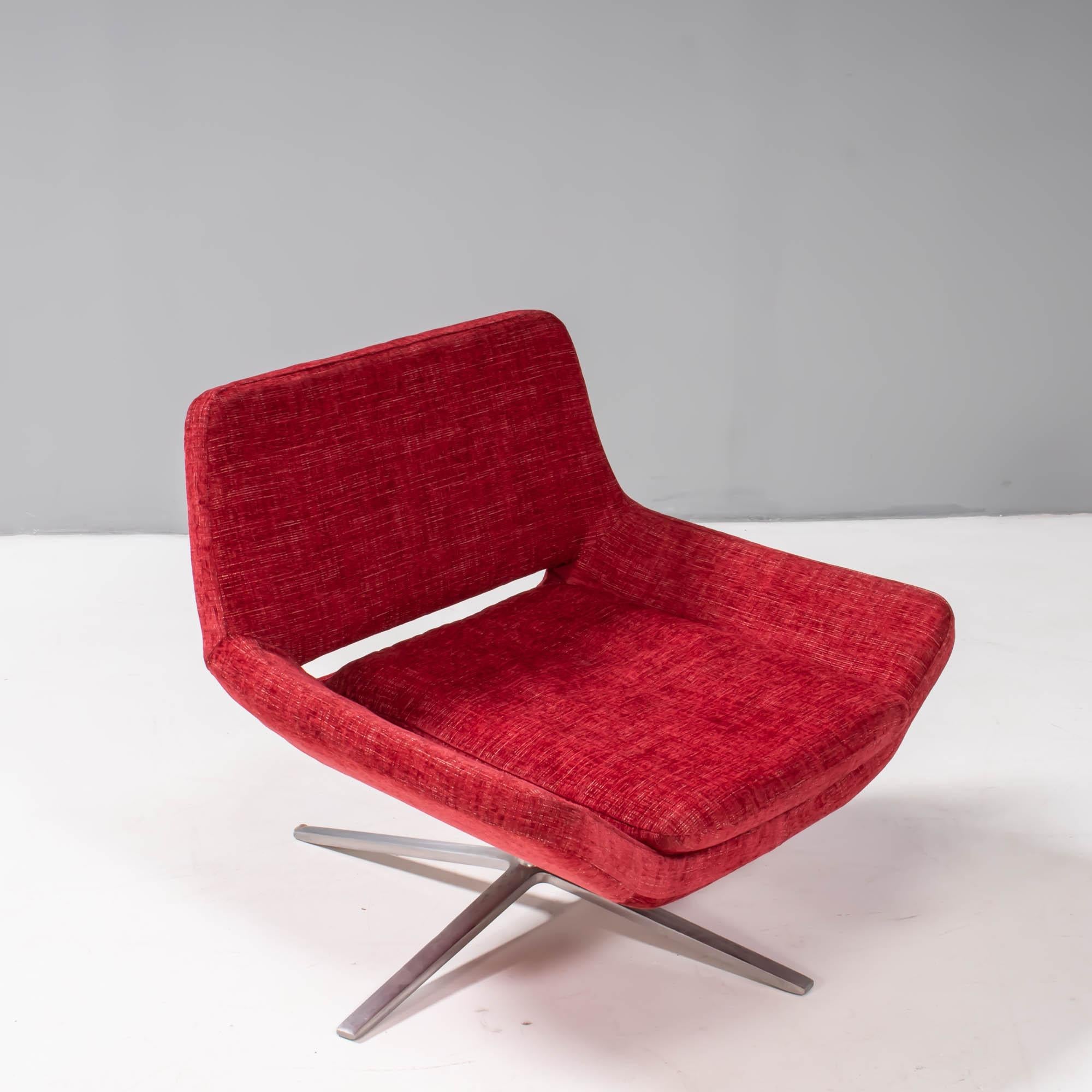 Paire de fauteuils rouges Metropolitan de Jeffrey Bernett pour B&B Italia 4