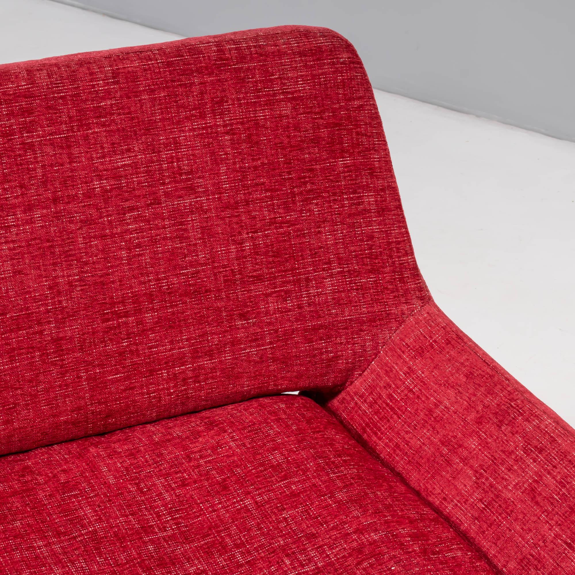 Pair of Metropolitan Red Armchairs by Jeffrey Bernett for B&B Italia 7