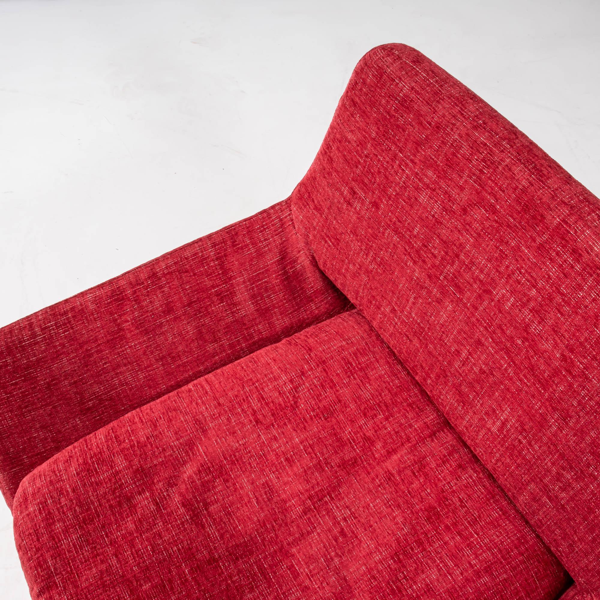 Fabric Pair of Metropolitan Red Armchairs by Jeffrey Bernett for B&B Italia