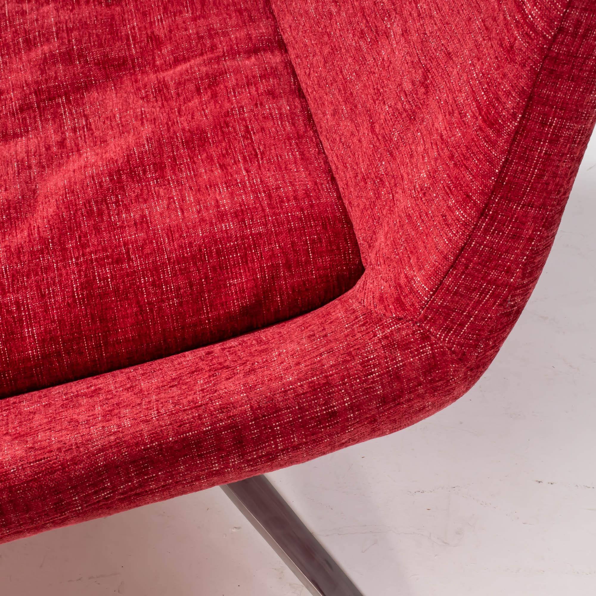 Pair of Metropolitan Red Armchairs by Jeffrey Bernett for B&B Italia 1