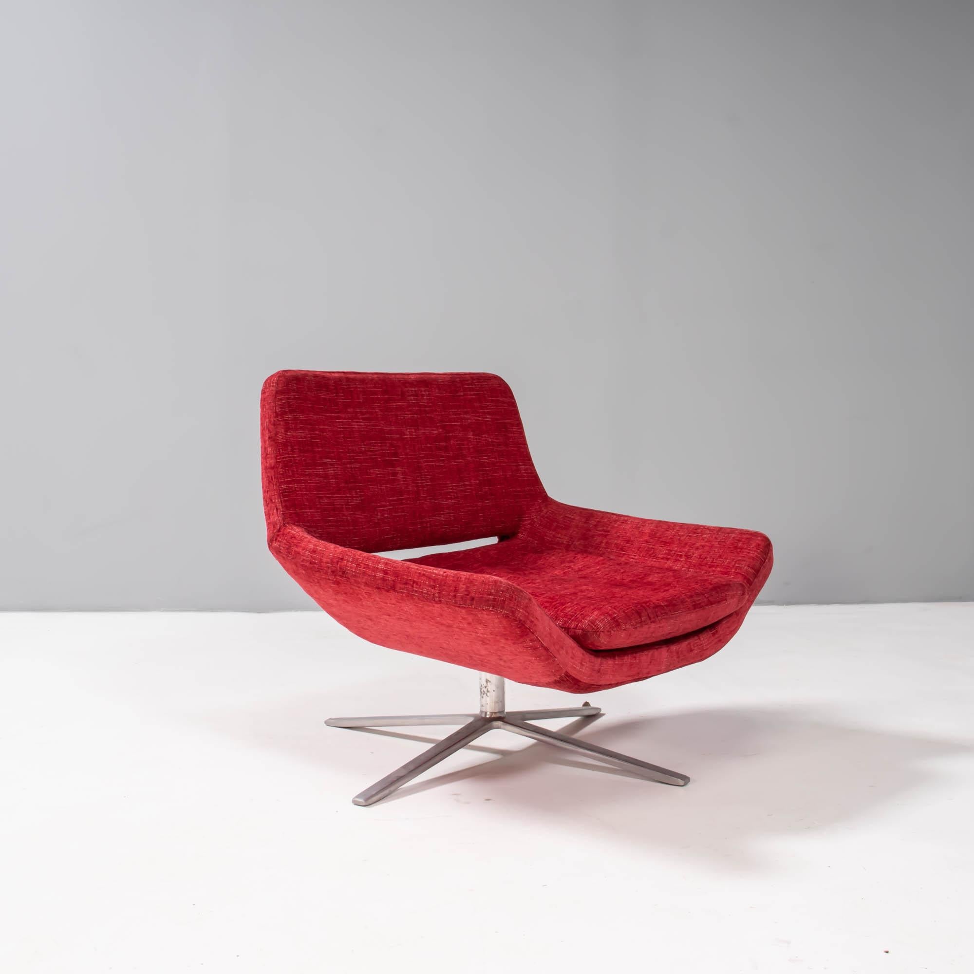 Paire de fauteuils rouges Metropolitan de Jeffrey Bernett pour B&B Italia 2