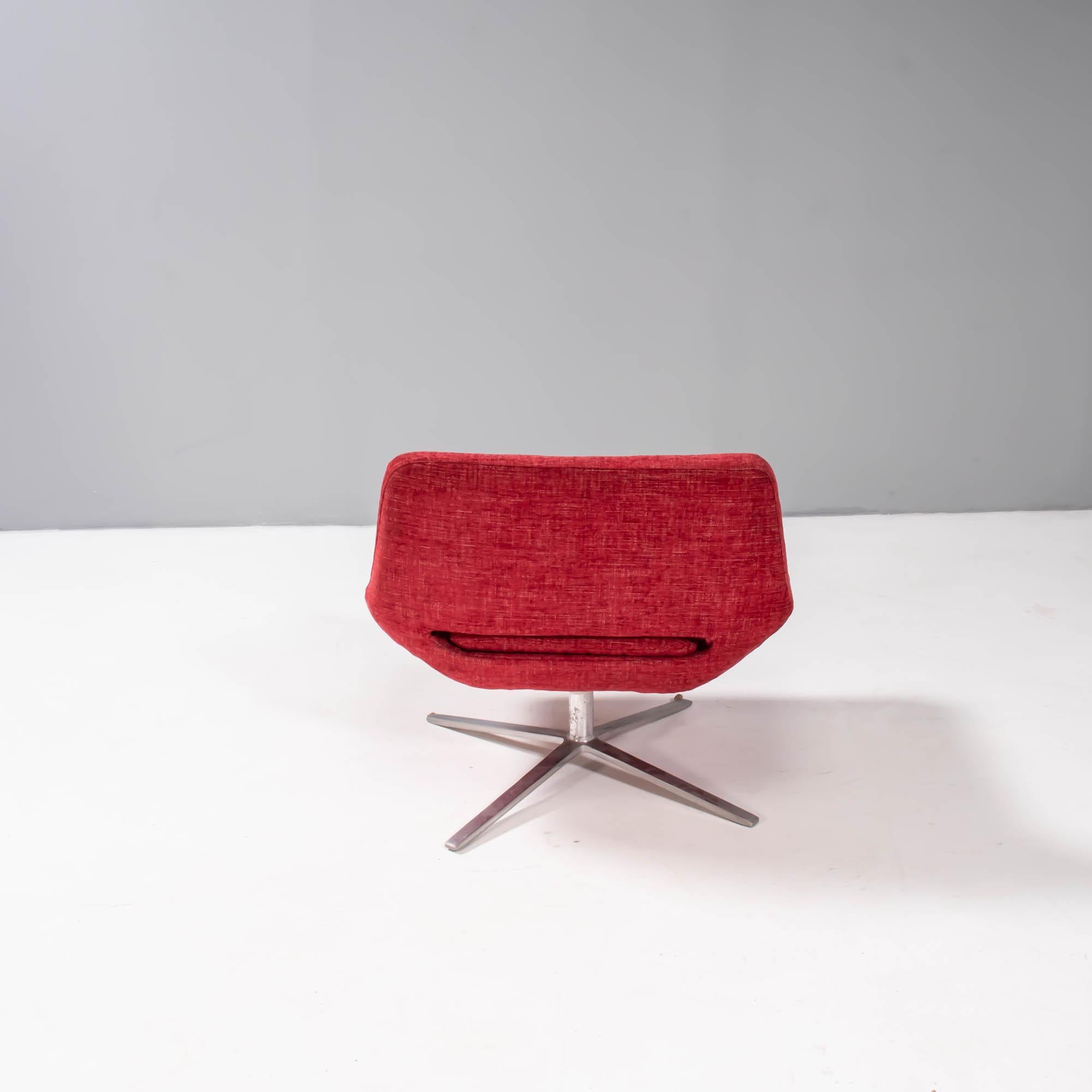 Pair of Metropolitan Red Armchairs by Jeffrey Bernett for B&B Italia 3