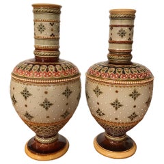 Pair of Mettlach Vases by Villeroy & Boch, circa 1900