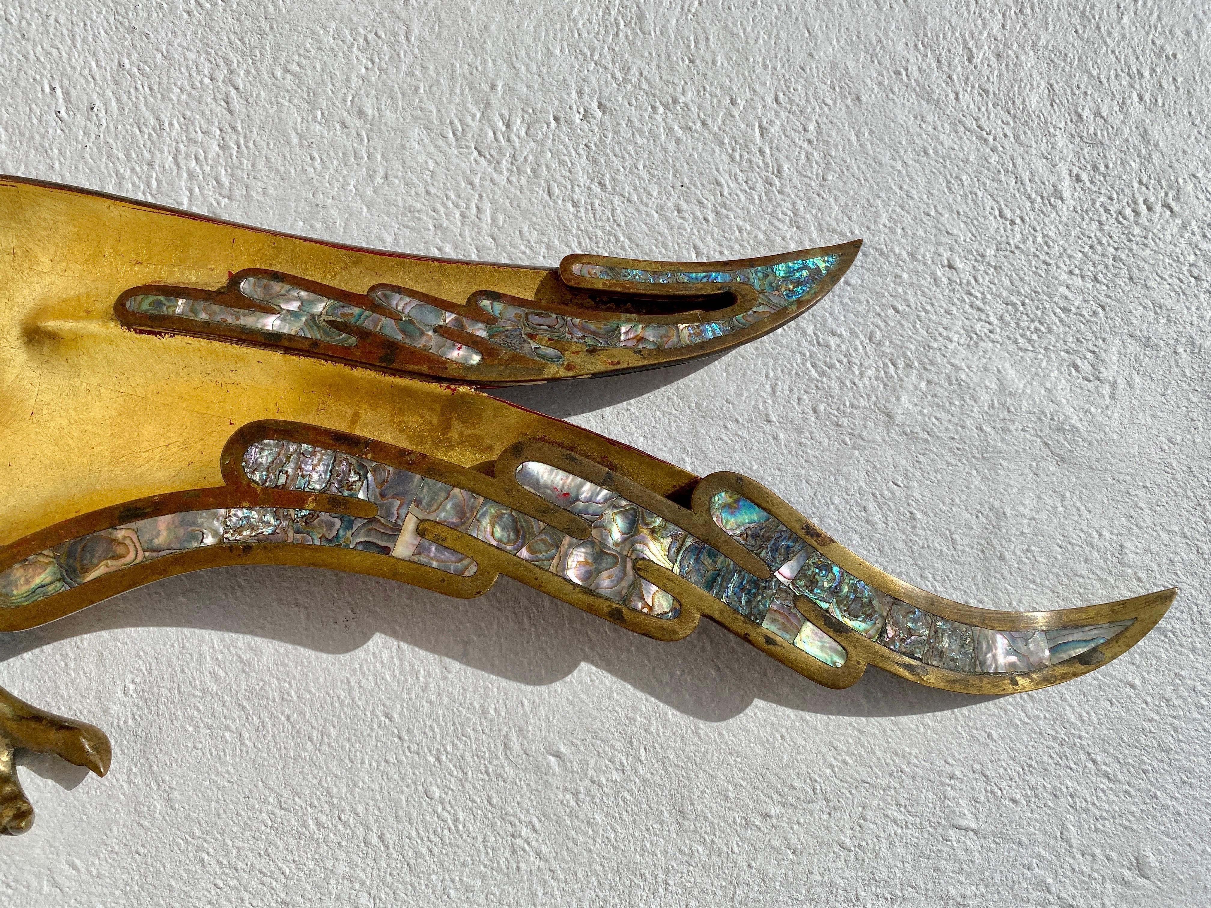 Mid-20th Century Pair of Mexican Brass Parrot Sculpture / Catch All  For Sale