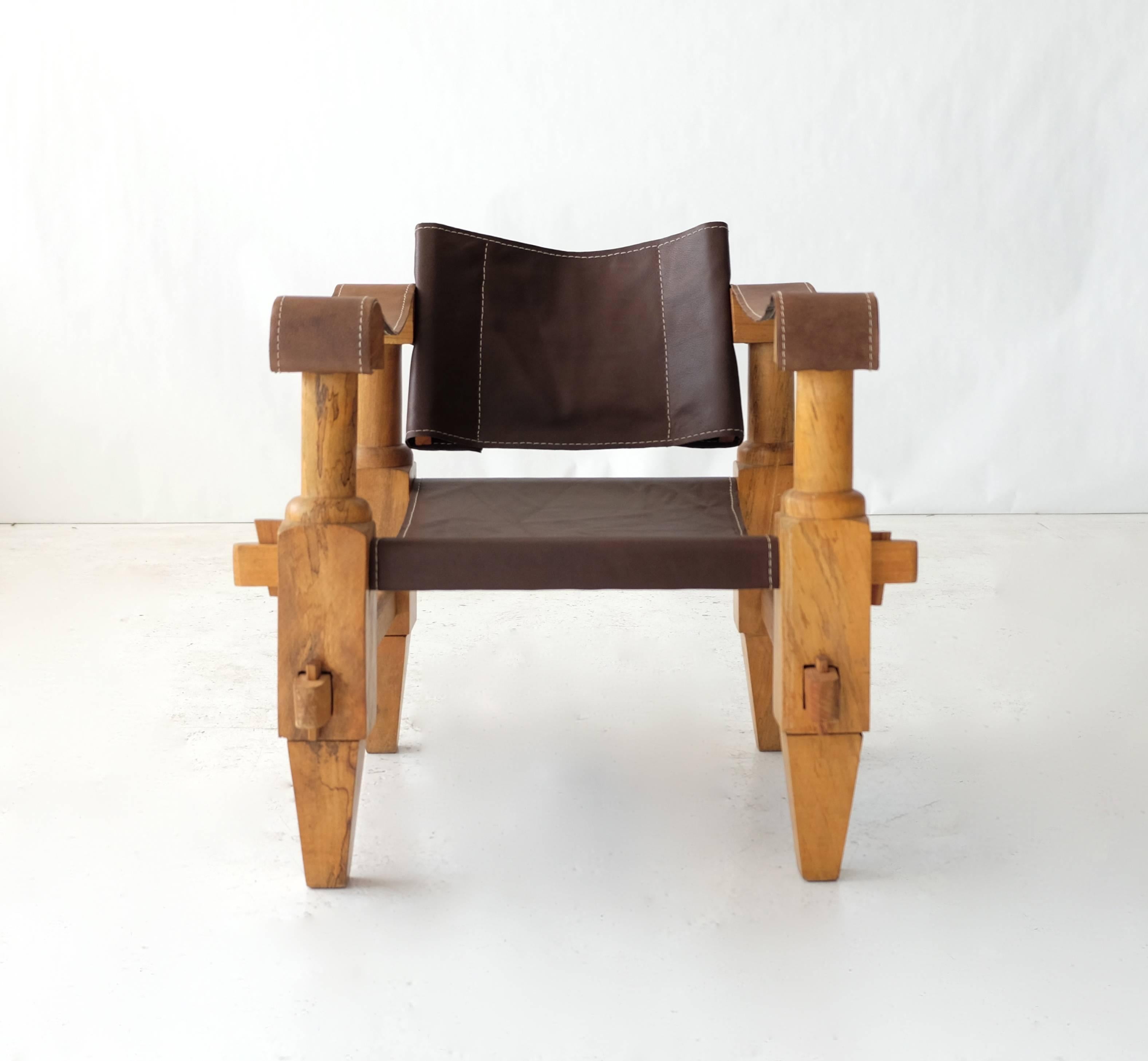 Mid-20th Century Pair of Mexican Campaign Chairs For Sale