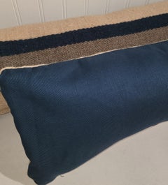 Pair of Mexican Indian Weaving Striped Elongated Kidney Pillows