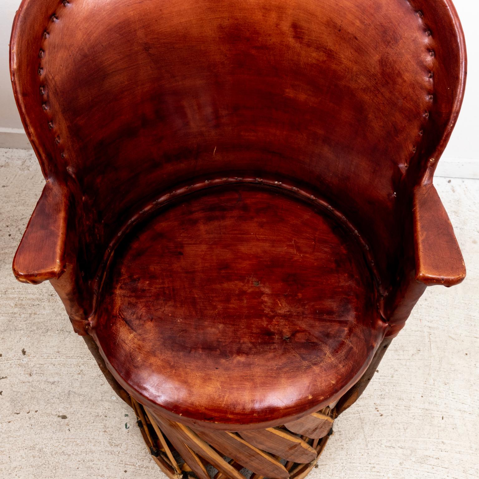 Pair of Mexican Leather Chairs 3