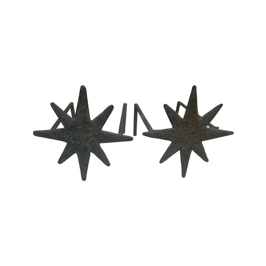 Pair of Mexican Mid-Century Modern Bronze Andirons in Diego Giacometti ...