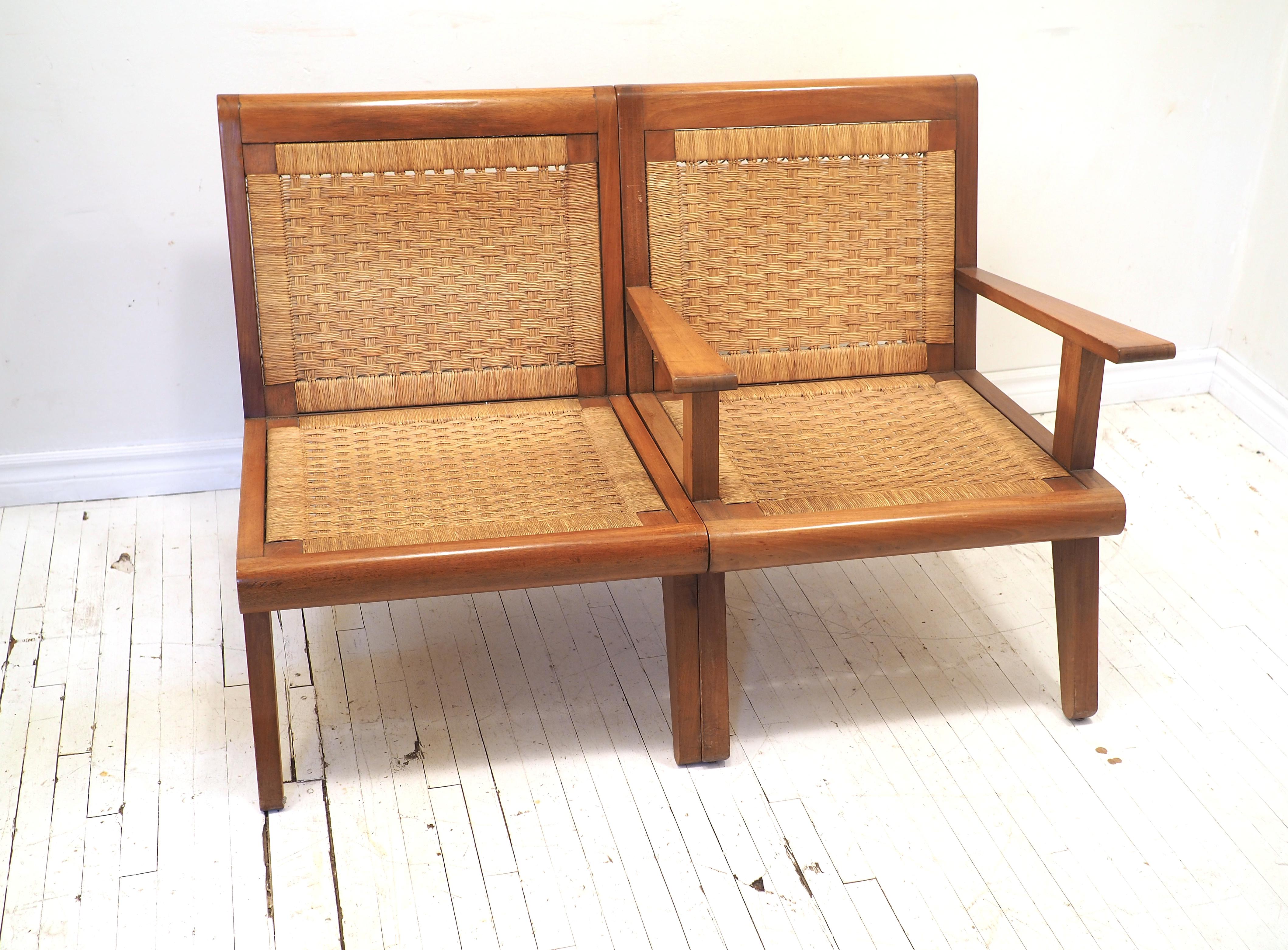 Wood Pair of Mexican Midcentury Side Chairs  For Sale