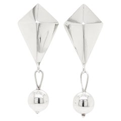 Pair of Mexican Mid-Century William Spratling Sterling Silver Drop Earrings