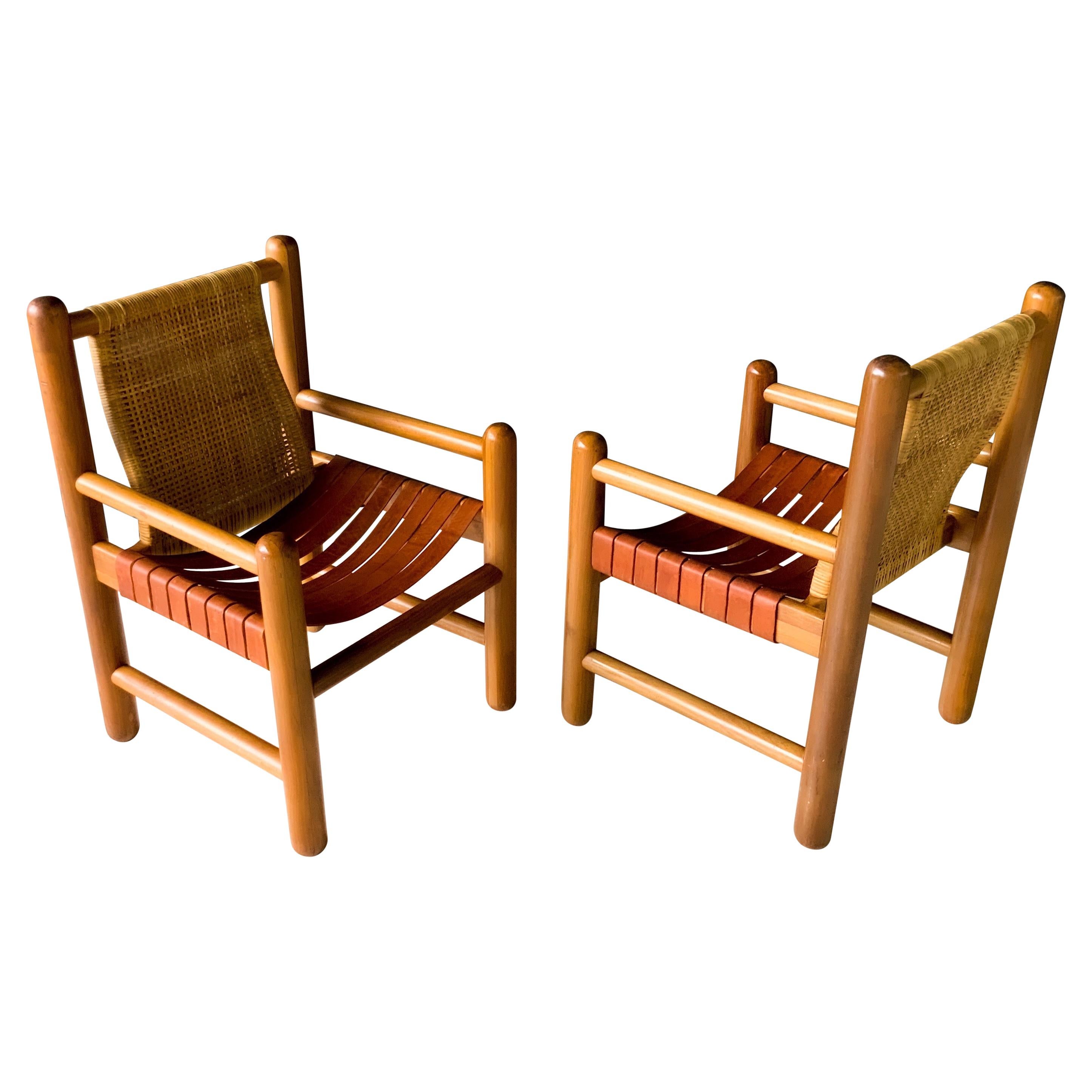 Pair of Mexican Modern Armchairs For Sale