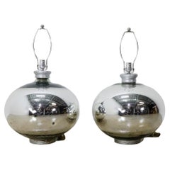 Pair of Mexican Modernism Mercury Glass Table Lamps