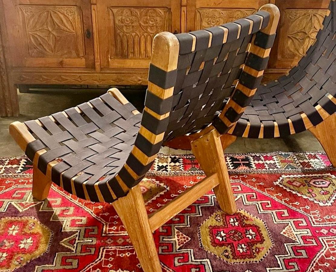Pair of Mexican Modernist Lounge Chairs by Michael van Beuren, circa 1940s In Good Condition In San Antonio, TX