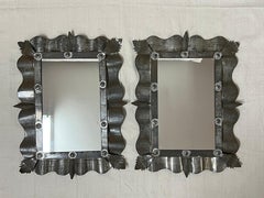 Pair of Mexican Tin Mirrors in the style of Artist Gene Byron