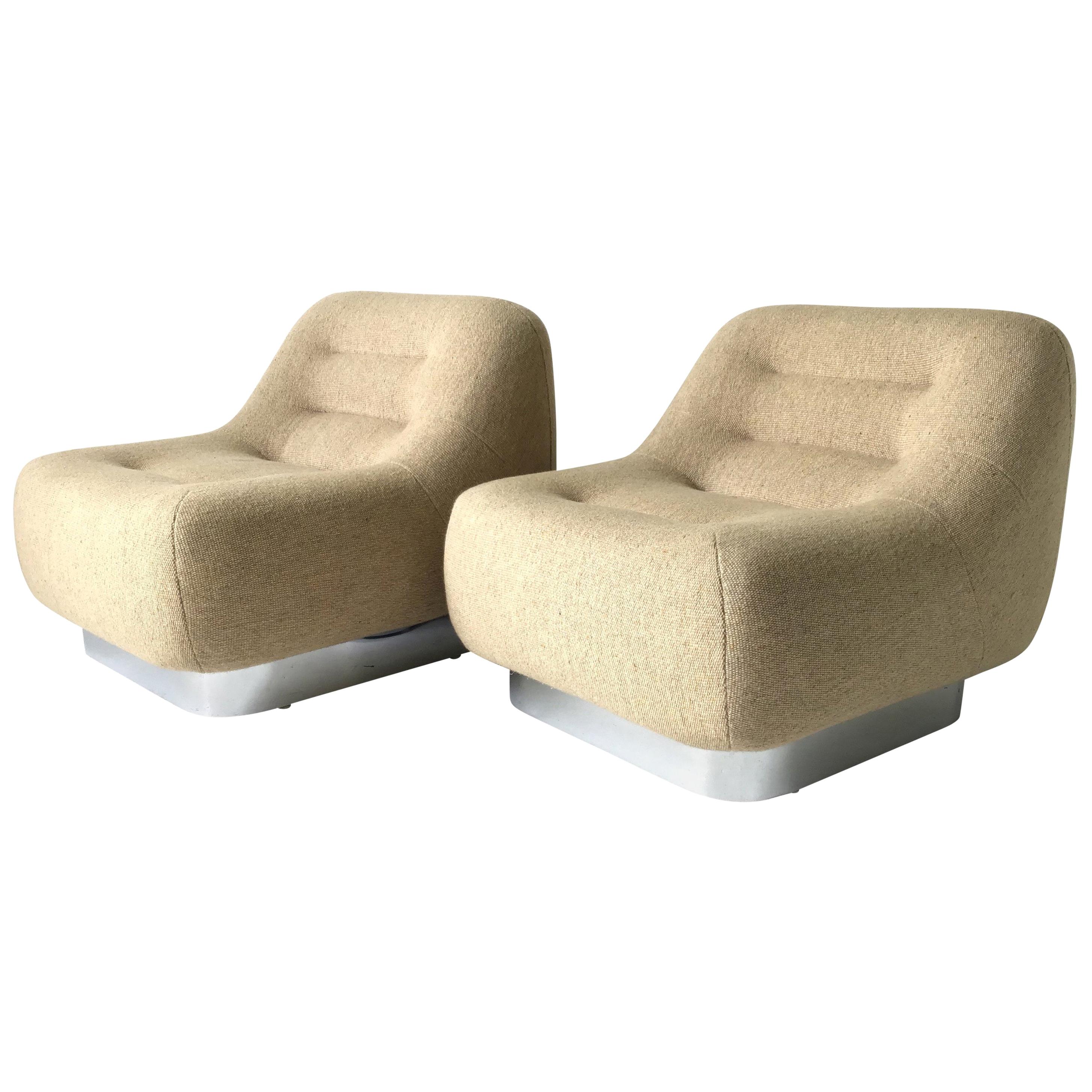 Pair of M.F. Harty Tomorrow Lounge Chairs for Stow Davis For Sale