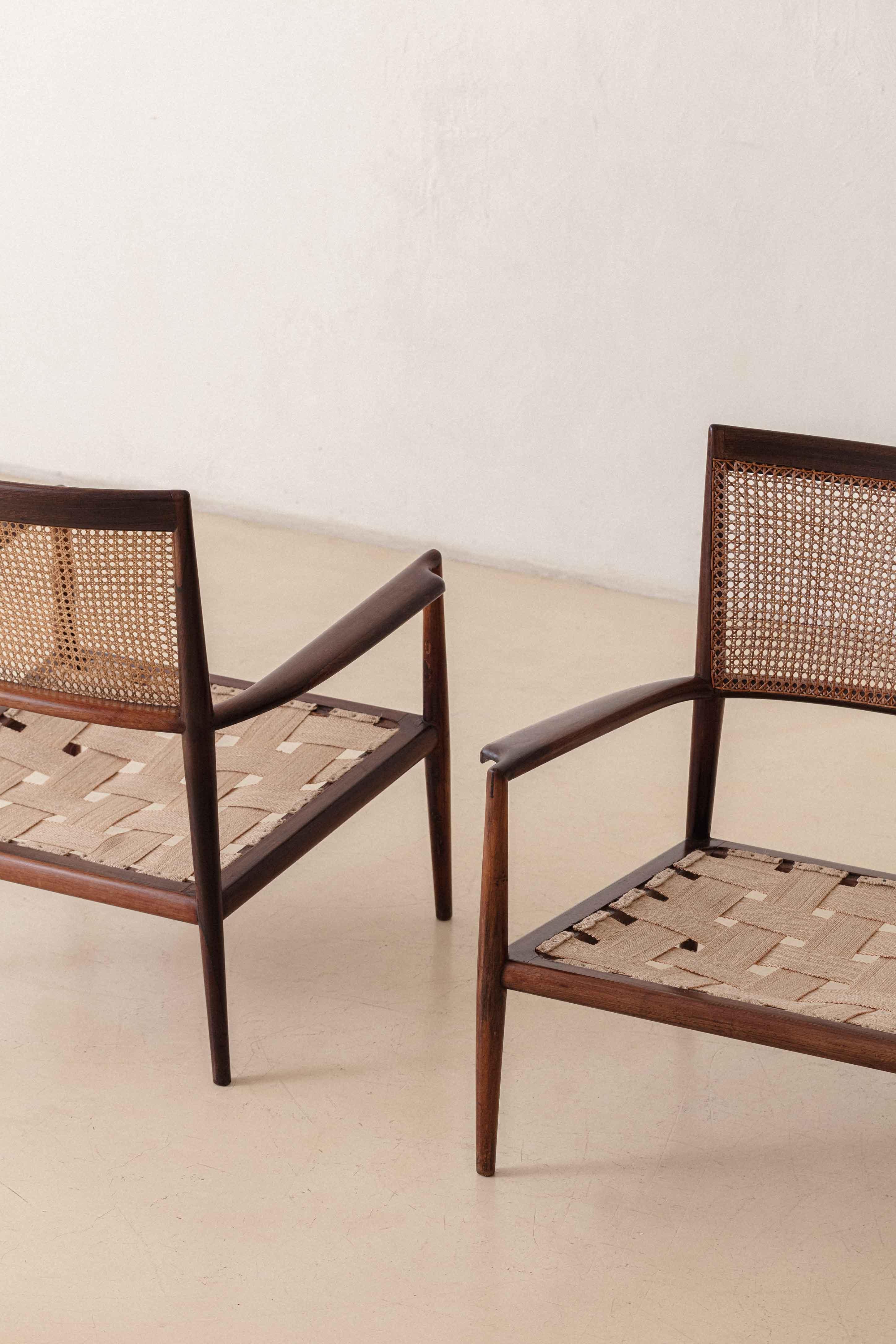 Paire de fauteuils MF5 de la société brésilienne Branco & Preto, milieu du siècle, 1953 en vente 9