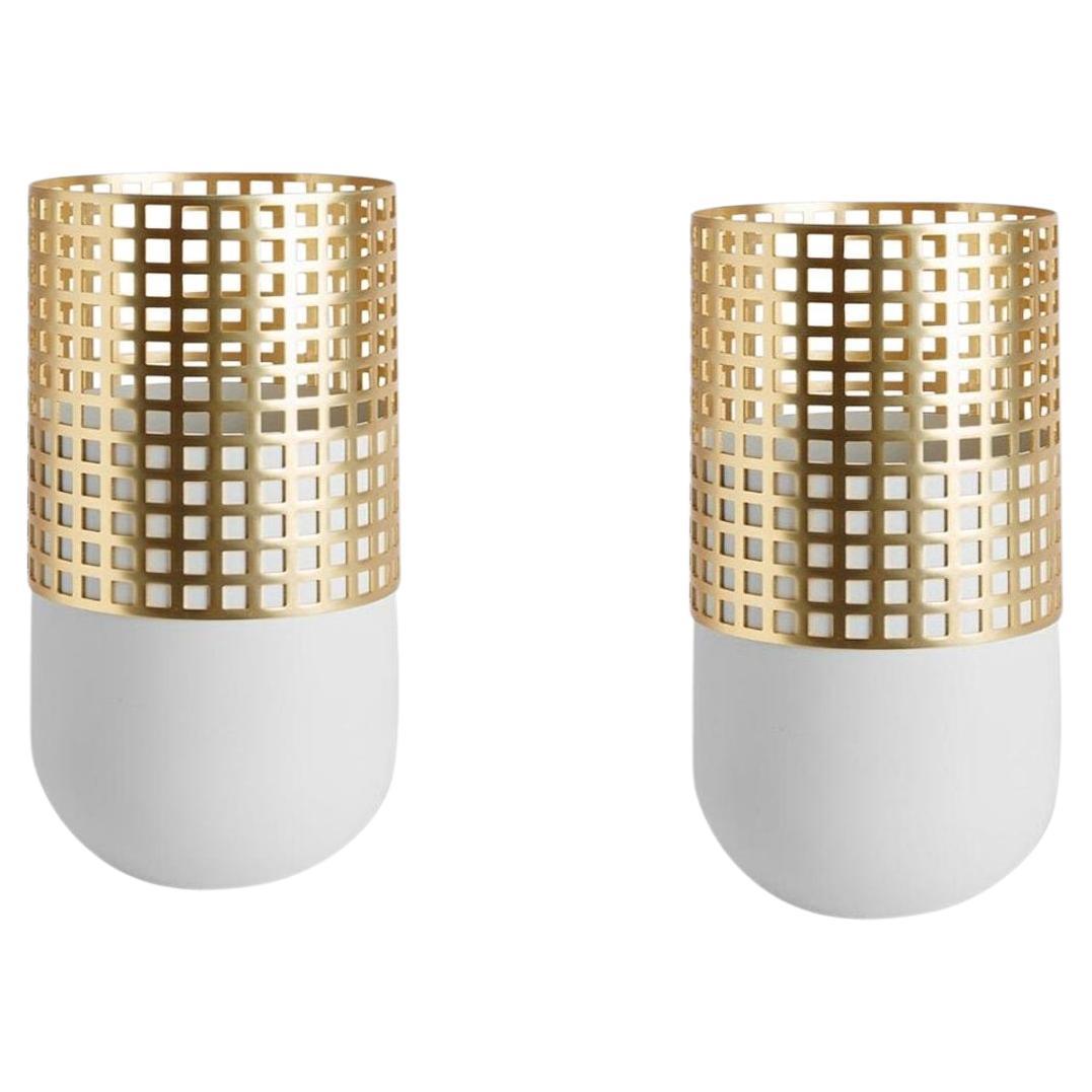 Pair of Mia Tall Vases by Mason Editions For Sale