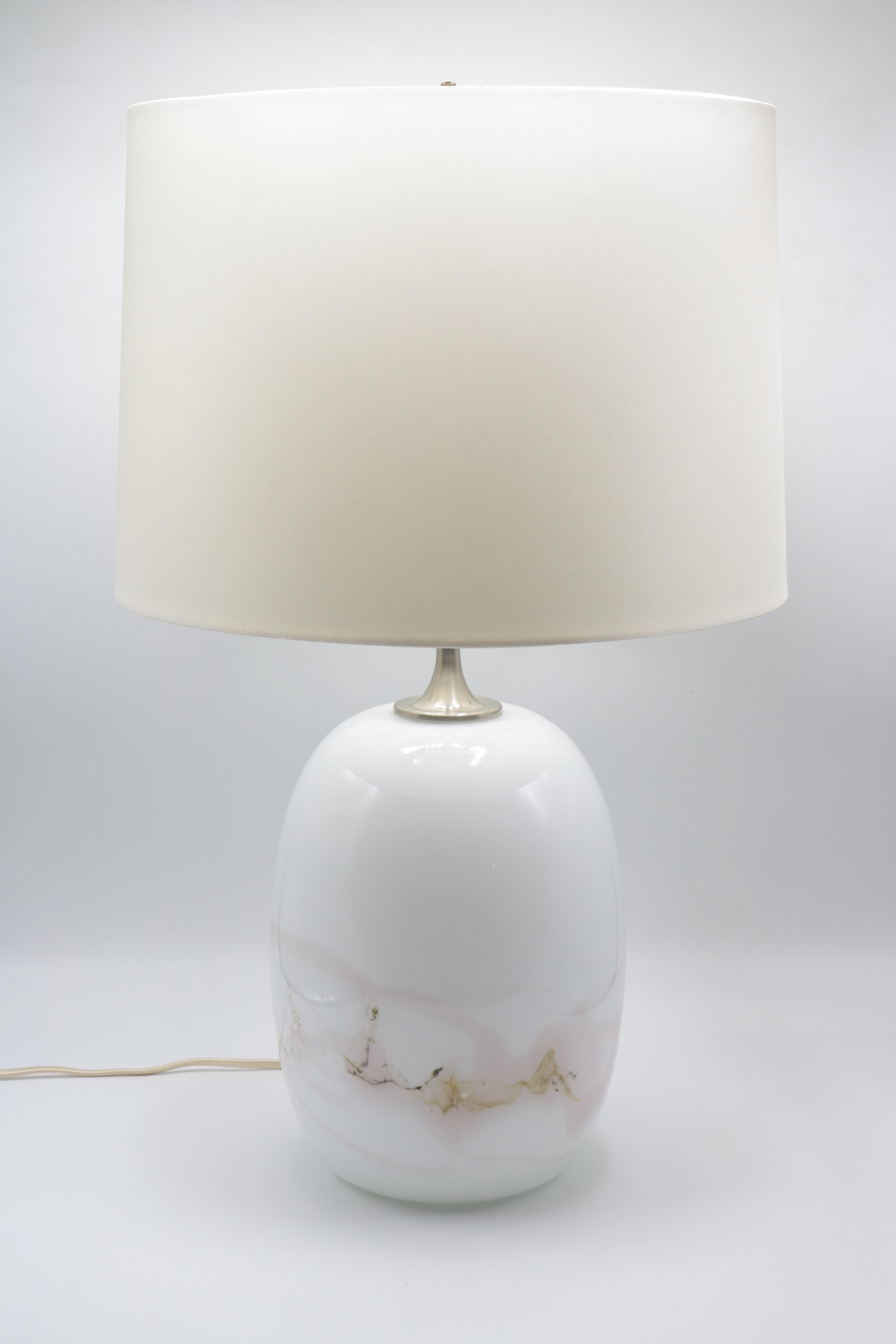 Danish Pair of Michael Bang Art Glass Table Lamps For Sale