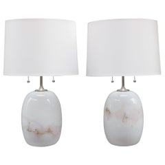Pair of Michael Bang Art Glass Table Lamps