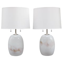 Vintage Pair of Michael Bang Art Glass Table Lamps