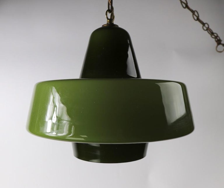 Pair of Michael Bang for Holmegaard Green Glass Hanging Globes at 1stDibs