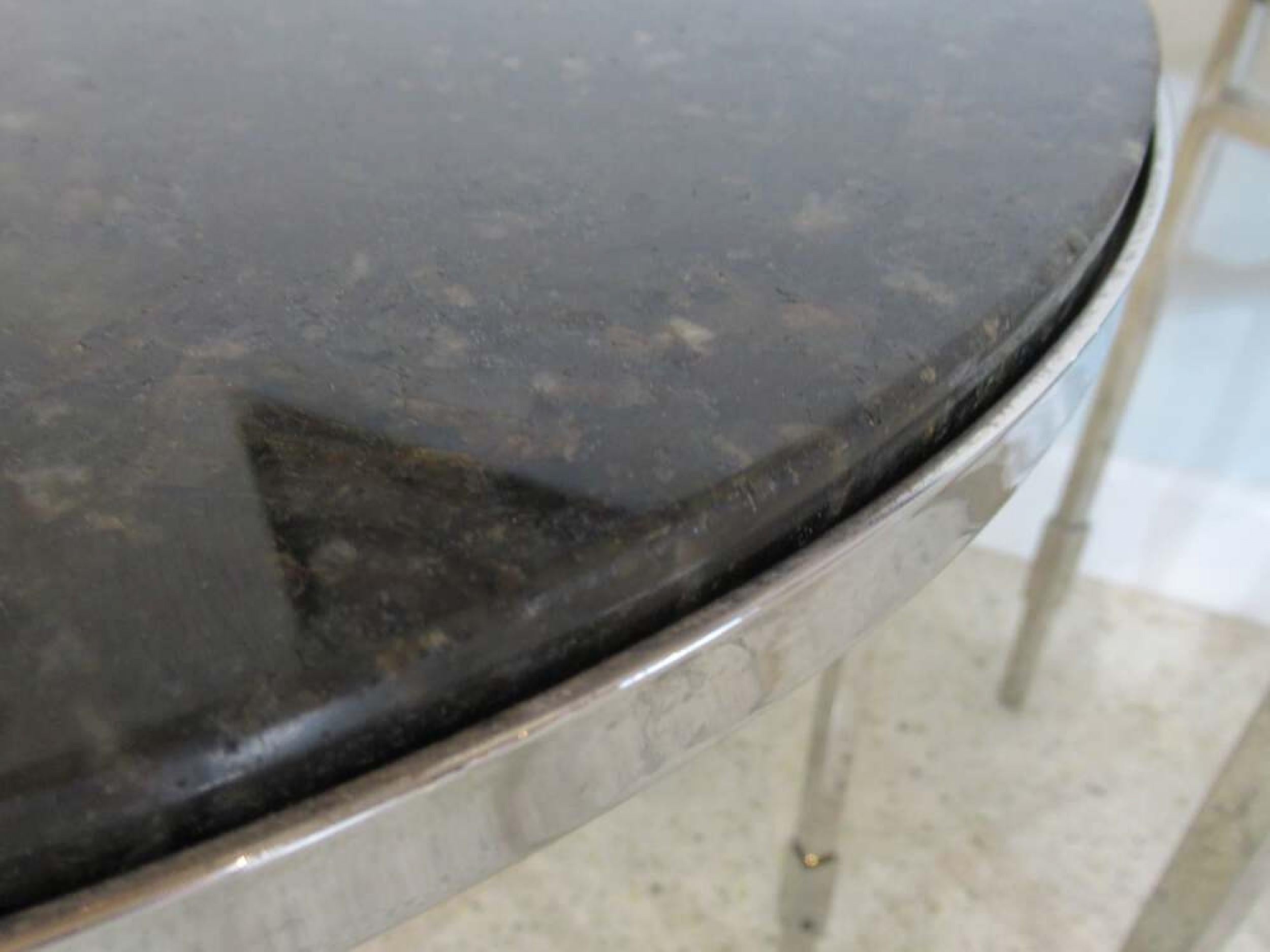 Pair of Michael Graves American Modern Granite & Polished Chrome End/Side Tables For Sale 10