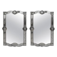 Pair of Michael Taylor Antiqued Glass Mirrors