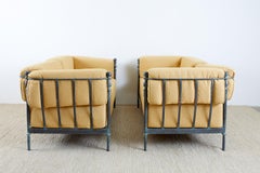 Paar Michael Taylor Bronzed Montecito Loveseat Settees