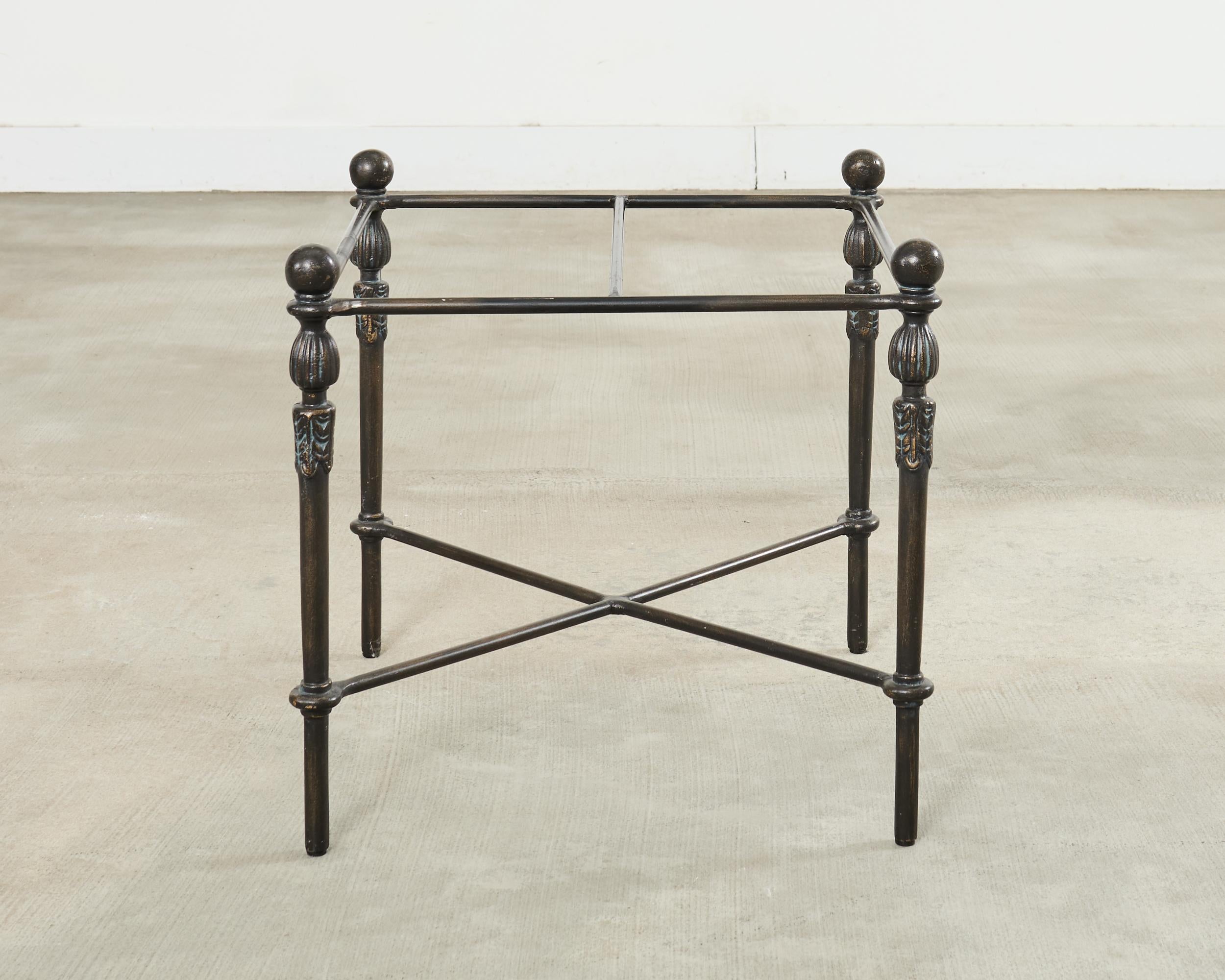Pair of Michael Taylor Bronzed Montecito Marble Top Tables For Sale 12