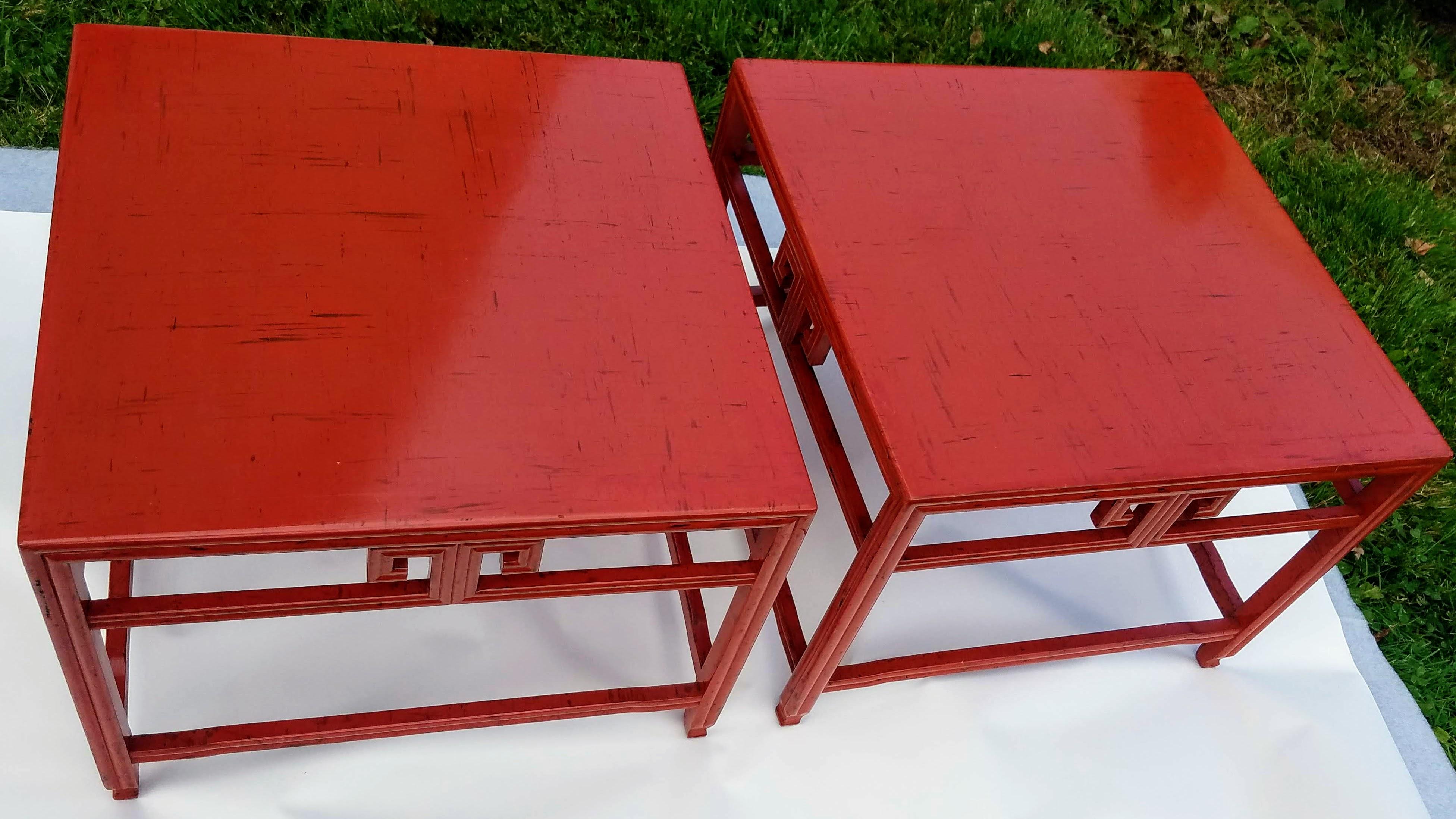 Pair of Michael Taylor Cinnabar Side Tables Baker Far East Collection circa 1960 7
