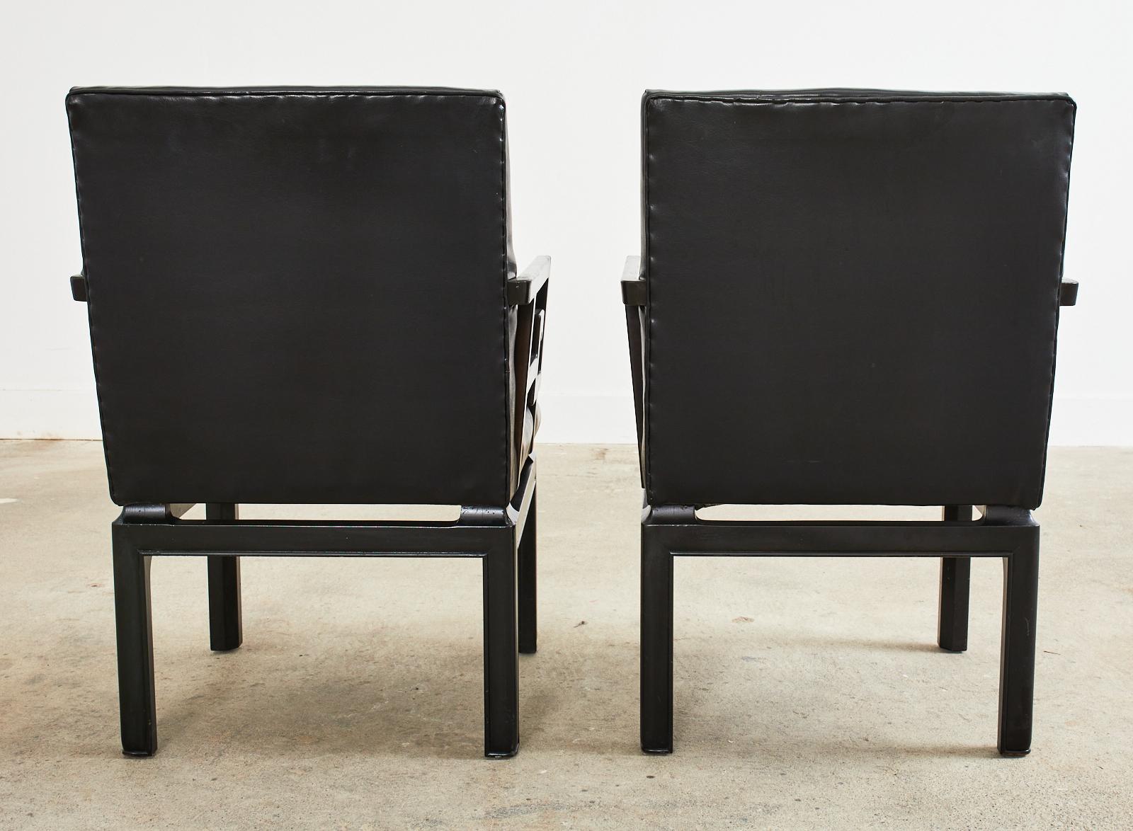 Coppia di poltrone a chiave greca della collezione Far East di Michael Taylor in vendita 9