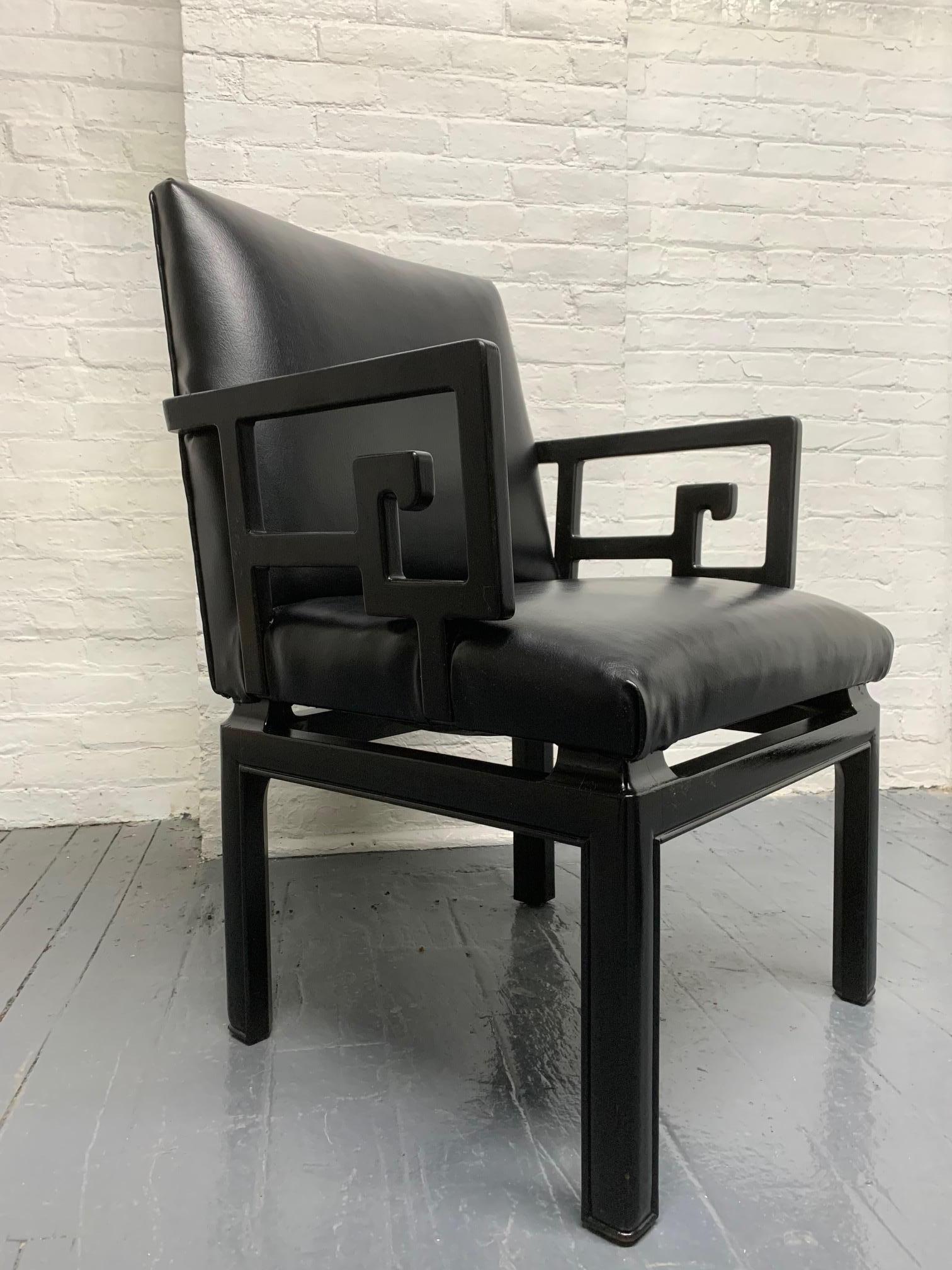 Lacquered Pair of Michael Taylor for Baker Armchairs For Sale