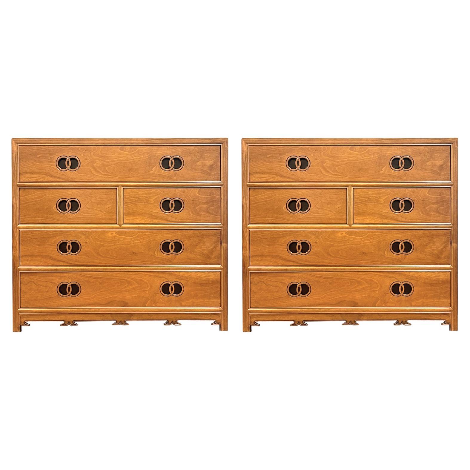 Paire de commodes Michael Taylor for Baker Far East Collection Dresser Chests Commode 