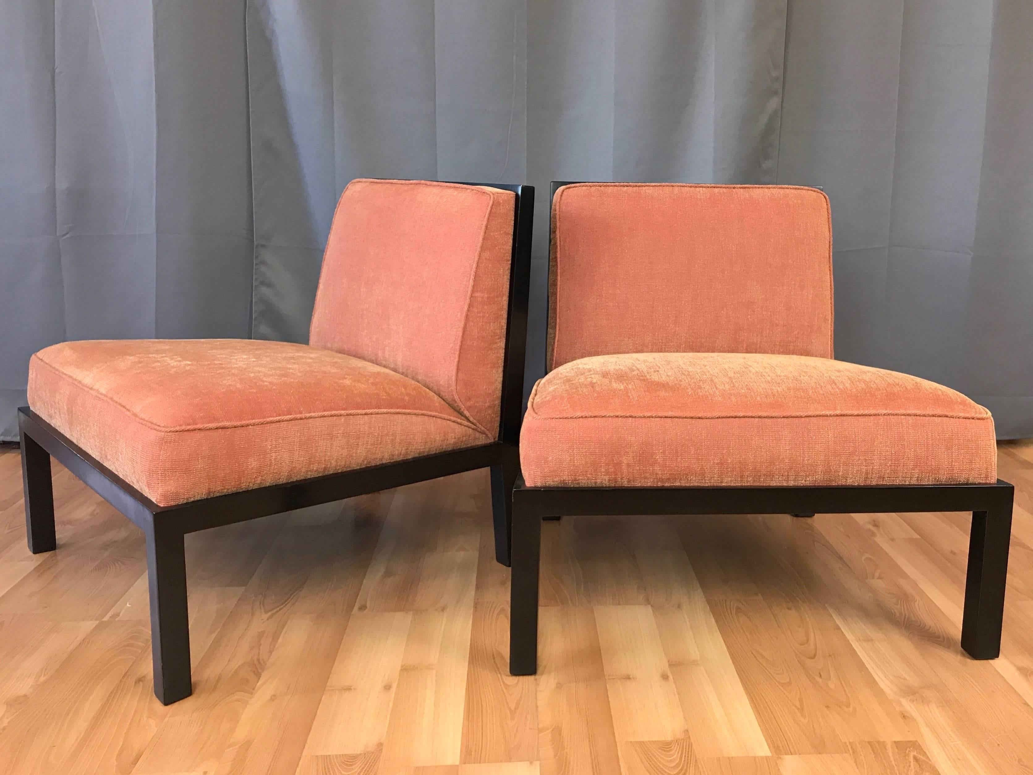 Pair of Michael Taylor for Baker Far East Collection Slipper Chairs 3