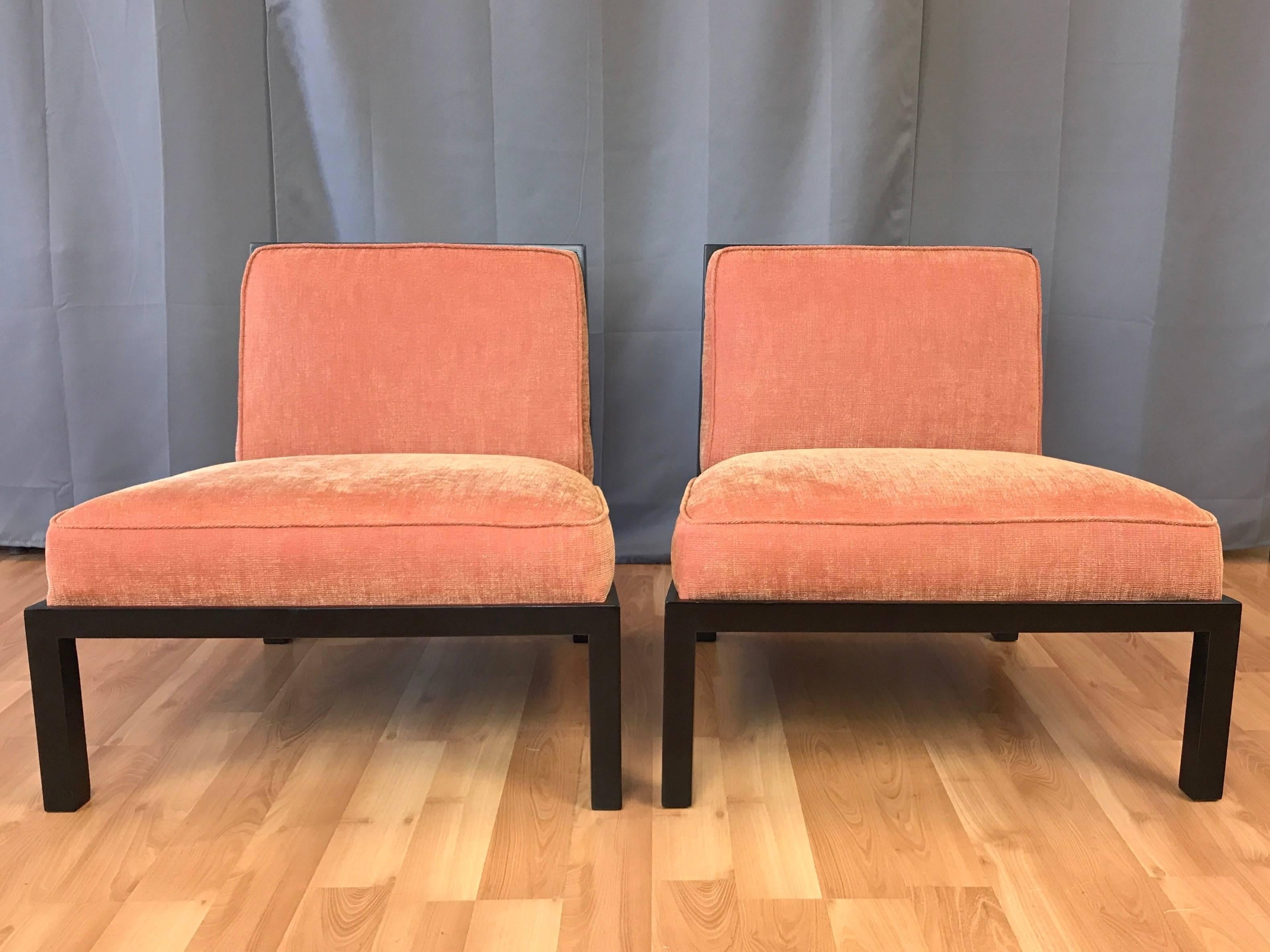 Mid-20th Century Pair of Michael Taylor for Baker Far East Collection Slipper Chairs