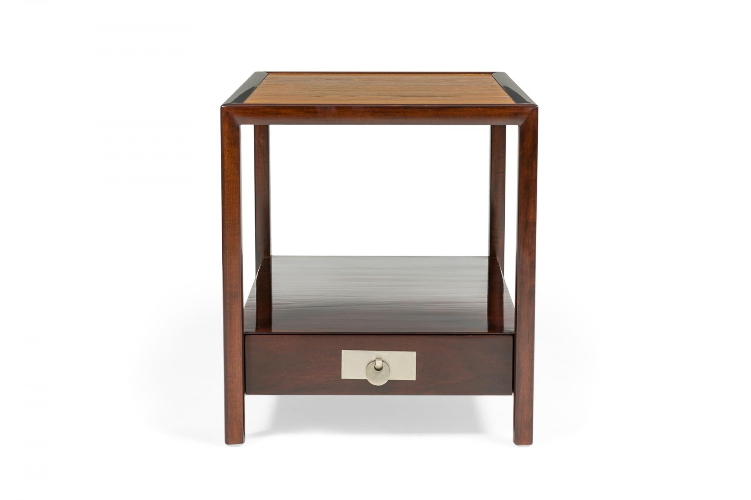 American Pair of Michael Taylor for Baker Furniture Co. Teak and Mahogany End / SideTable For Sale