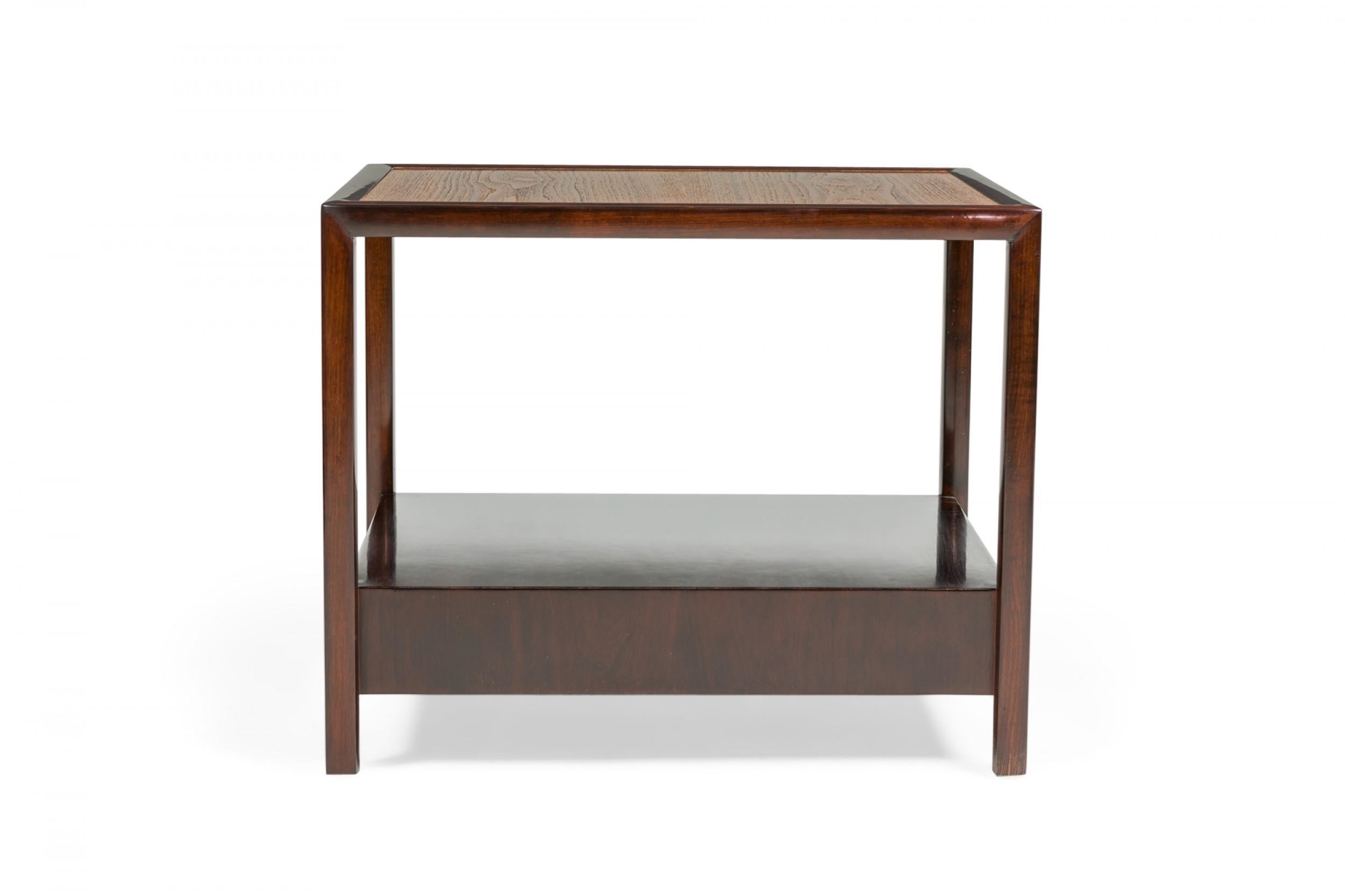 20th Century Pair of Michael Taylor for Baker Furniture Co. Teak and Mahogany End / SideTable For Sale