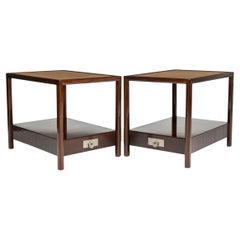 Vintage Pair of Michael Taylor for Baker Furniture Co. Teak and Mahogany End / SideTable