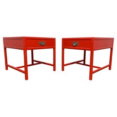 Pair of Michael Taylor for Baker Furniture "New World Collection" End Tables