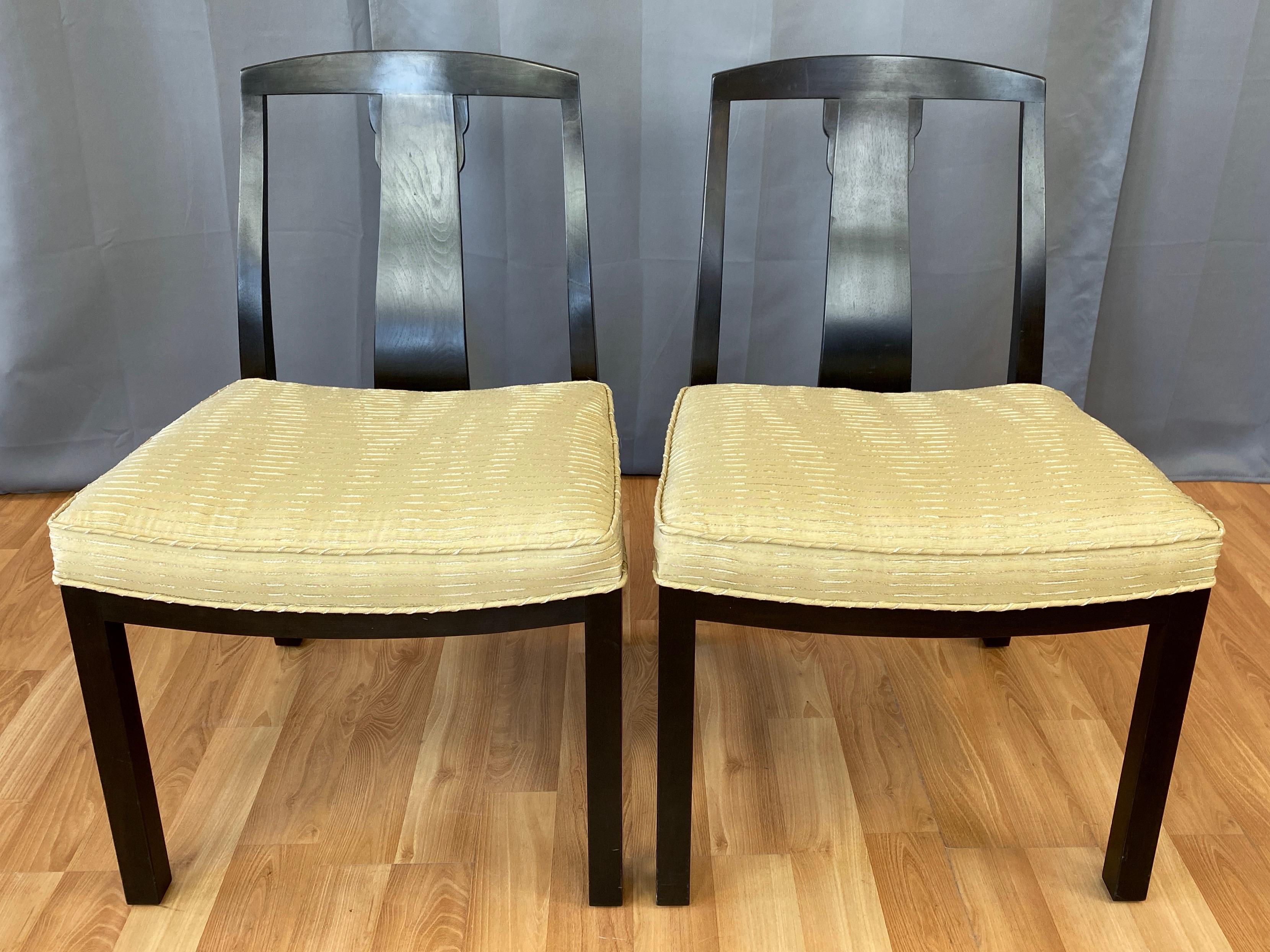 American Pair of Michael Taylor for Baker Furniture T-Back Dining Chairs, 1950s