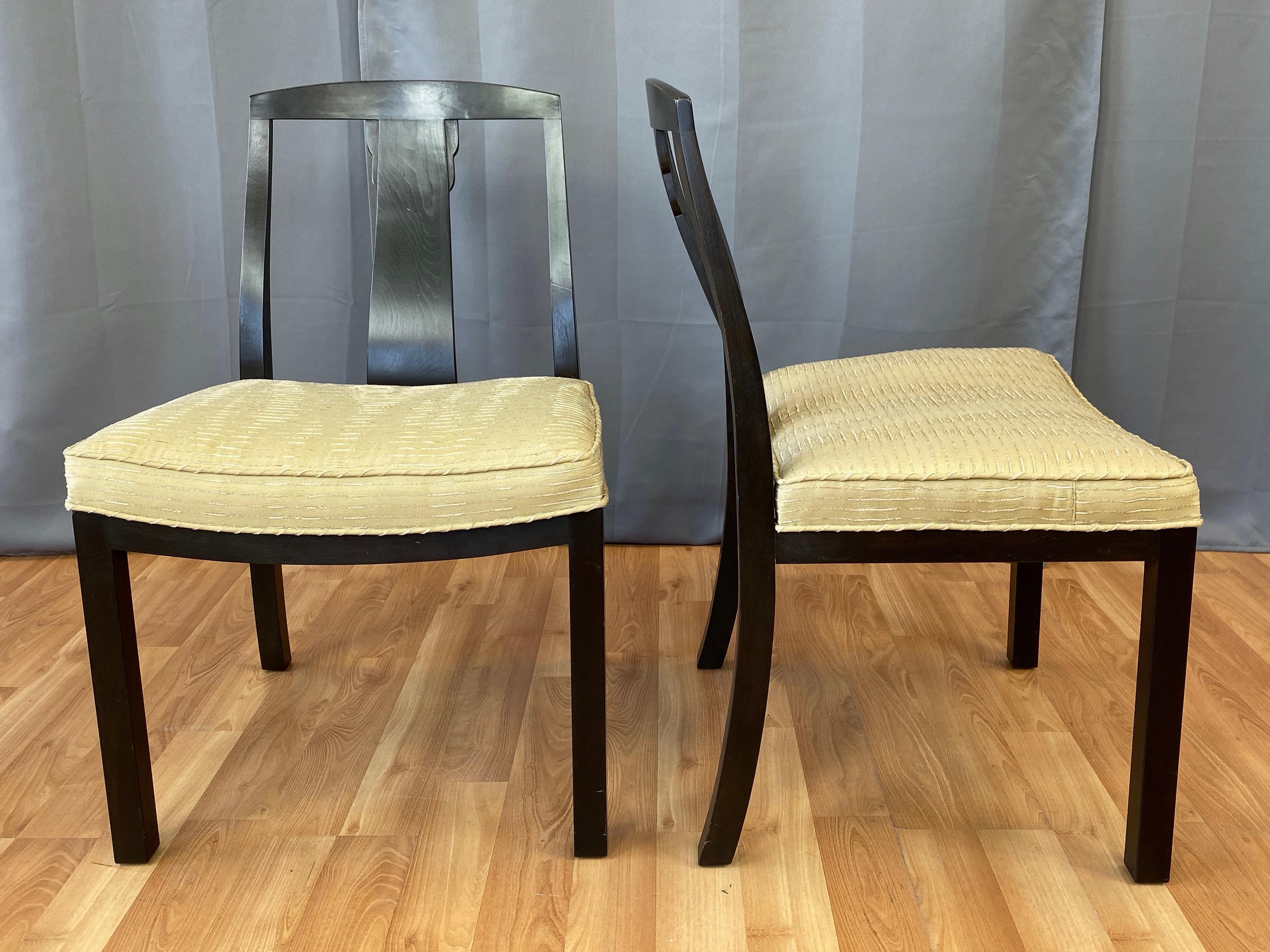 Pair of Michael Taylor for Baker Furniture T-Back Dining Chairs, 1950s In Good Condition In San Francisco, CA