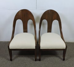 Pair of Michael Taylor for Baker Midcentury Spoonback Klismos Slipper Chairs