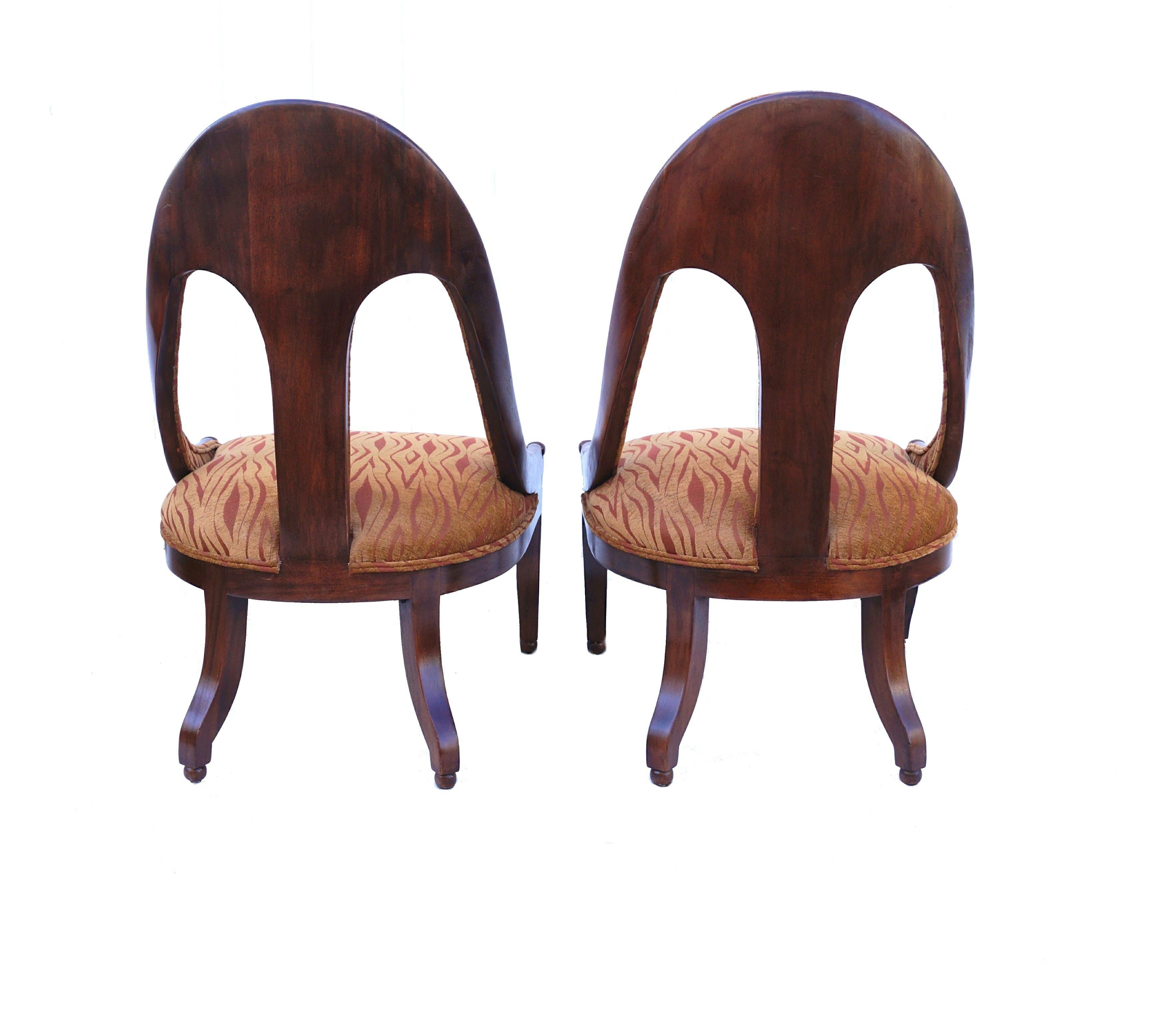 Mid-Century Modern Pair of Michael Taylor for Baker Midcentury Spoon Back Slipper Lounge Chairs