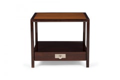 Pareja de mesas auxiliares cuadradas de madera de Michael Taylor para Baker New World