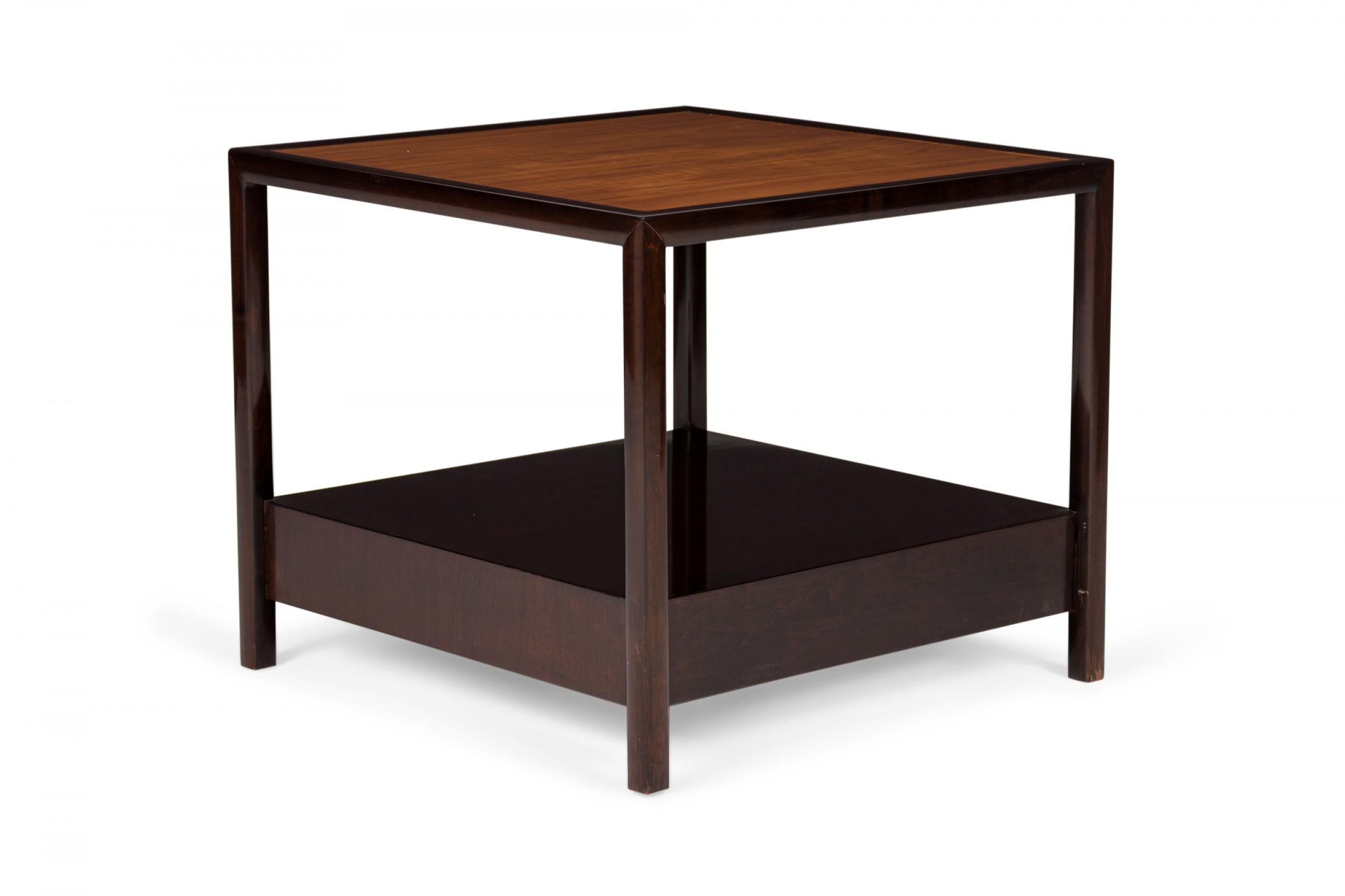 Pair of Michael Taylor for Baker New World Square Wooden End/Side Tables In Good Condition For Sale In New York, NY