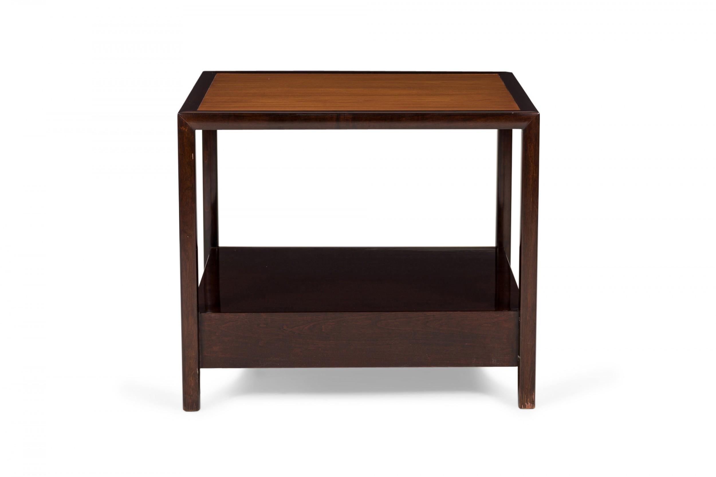20th Century Pair of Michael Taylor for Baker New World Square Wooden End/Side Tables For Sale