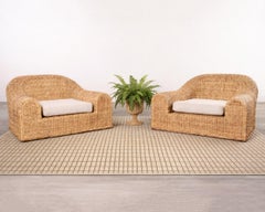 Ein Paar Michael Taylor Jennifer All-Weather Wicker Lounge Chairs